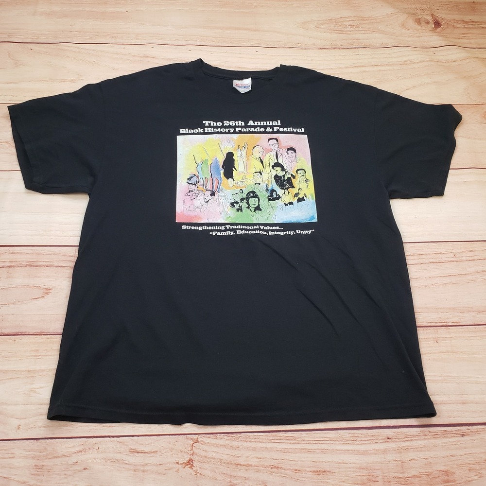 VTG Hanes Mens 2008 Black History Parade Festival Graphic T-Shirt XL Pasadena CA